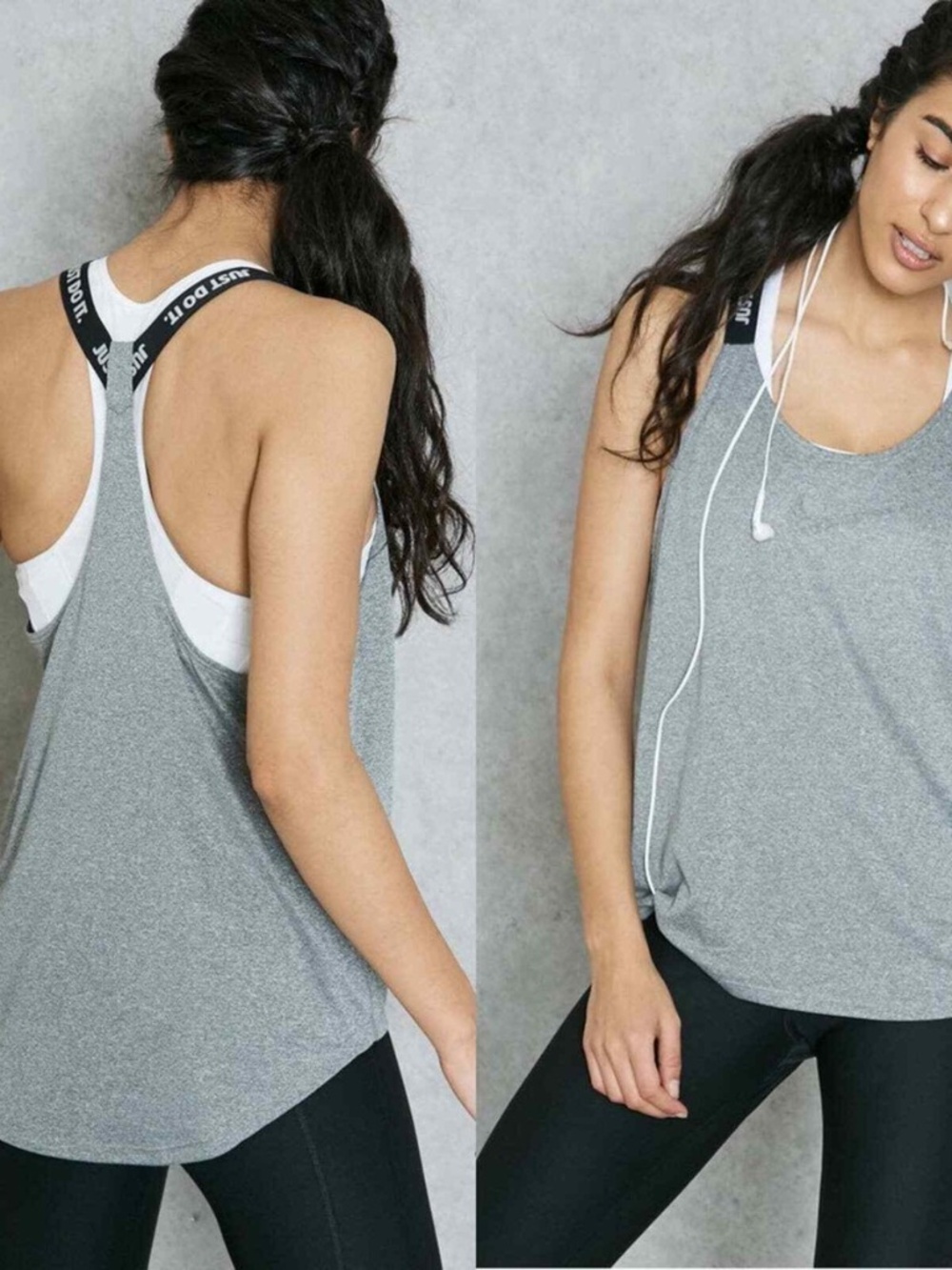 Nike Dri-Fit Elastika Tank in grey - size Medium